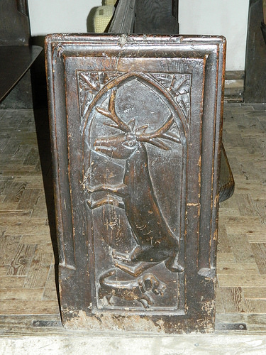 Trent Church - bench end - stag