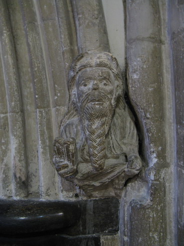 Moses corbel, Wimborne Minster