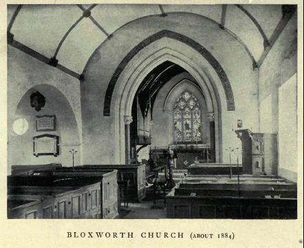 Image of Bloxworth church interior, between pp 48-49